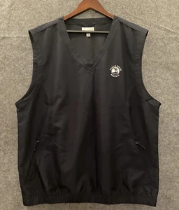 Cutter & Buck Pebble Beach Resort Vest Mens Large Navy Blue Zip Pockets Golf - Picture 1 of 9