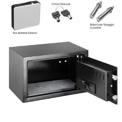 Cassaforte Muro Numerica Digitale Elettronica 31x20 H20 cm Casa Hotel B&B  Nero - Immagine 1 di 4