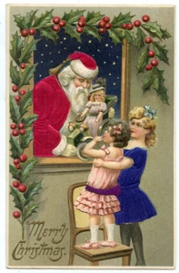 Muñeca de Santa de seda roja para regalar a niña - Imagen 1 de 2