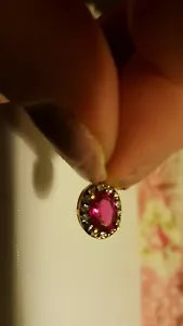 CIONDOLO RUBINO creato in laboratorio Stauer Scienza con diamanti - argento .925 - 1,75 mm - Foto 1 di 8