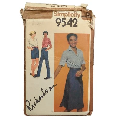 Simplicity 9542 Back-Wrap Skirt Pants Shorts Shirt Pattern Sz 16 1/2 - Image 1 of 4