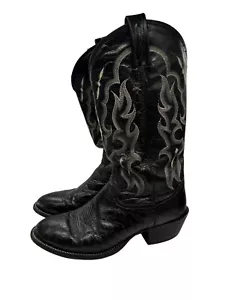 Tony Lama CT871 Mens Black Smooth Ostrich Round Toe Western Cowboy Size 9 D - Picture 1 of 18