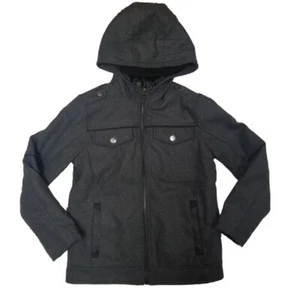 Urban Republic Boys Wool Jacket with Hood Charcoal - Picture 1 of 1