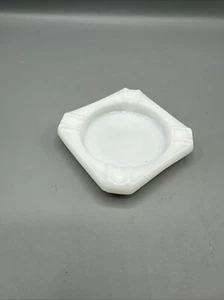 Vintage White Milk Glass 4 Slot Square Ashtray 3.25" Mid Century Modern - Picture 1 of 5