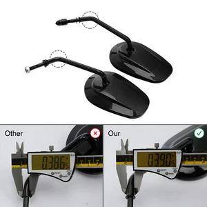 Pair Black Rear View Mirrors Fit For Harley Softail Slim Electra Sreet Glide - Picture 1 of 12