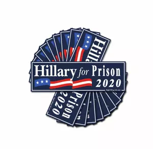 Hillary For Prison Anti Hillary 2020 5"" mini calcomanías paquete de 10" azul - Imagen 1 de 1