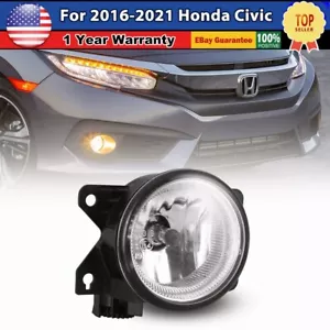 Passenger Side Fog Light For 2016 2017 2018 2019 2020 2021 Honda Civic Lamp RH - Picture 1 of 8