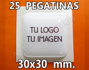 25 x Pegatinas Gota de Resina 30x30mm. con tu Logo / Imagen. Adhesivos - Imagen 1 de 1
