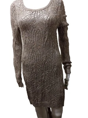 Vestido suéter INC Intn'l Concepts nuevo con etiquetas para mujer talla L platino/plateado/dorado Foto 1 de 4