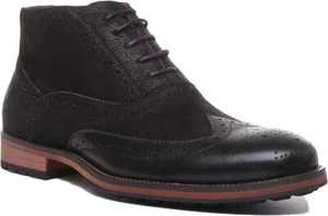 Bota Justin Reece Bruno W-Mid Brogue Cremallera Lateral En Marrón Talla 7-14 - Imagen 1 de 6