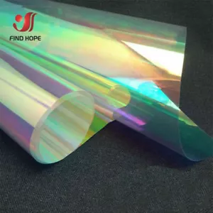 Iridescent Holographic Clear Transparent PVC Fabric Vinyl Bow Craft Bag Handmade - Picture 1 of 32