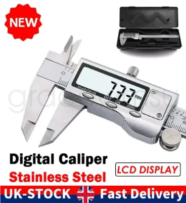 Proster 6” 150mm Stainless Vernier Caliper Digital Micrometer Guage Ruler Tool