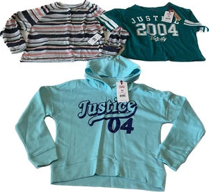 Justice Hoodie Long Sleeve And Short Sleeve Shirts Girls Size M Multicolor 3 Top - Picture 1 of 19