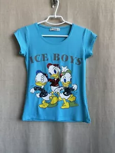 ICEBERG Women's Graphic T-Shirt Top Blue Size Small - Picture 1 of 10