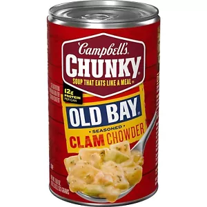 Campbell's Chunky Soup 🍲 OLD BAY Seasoned Clam Chowder, 18 Oz (Pack of 4) - Picture 1 of 4