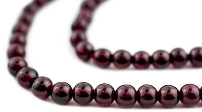 Round Garnet Beads 6mm Purple Gemstone 15 Inch Strand - Image 1 of 4