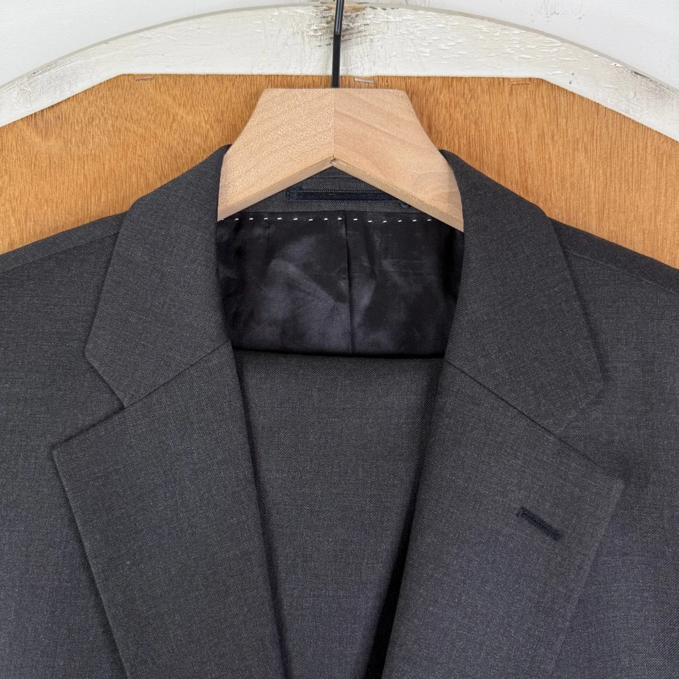 Terno Park Avenue Masculino 40L Cinza 2 Botões F.LLi Cerruti Nobreza Lona de Lã 38x35 - Imagem 1 de 4