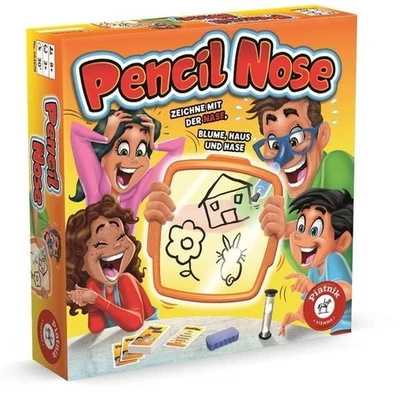 PIATNIK Pencil Nose Zeichne mit der Nase, Blume, Haus und Hase