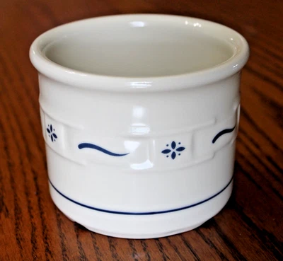 Vaso de cerámica Longaberger "Woven Traditions" clásico azul 3" Foto 1 de 3