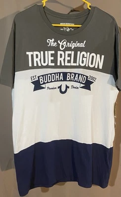 NWT True Religion Color Blocked 100% Cotton Men's Tee Size Large VERY NICE 🔥🔥 - Image 1 of 3