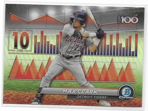 2024 Bowman Chrome Scouts Top 100 #BTP10 Max Clark Detroit Tigers - Picture 1 of 2