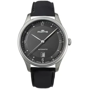 Fortis Herren 903.21.11.L.10 Tycoon Swiss Automatik Datum Schwarz Leder Uhr - Bild 1 von 1