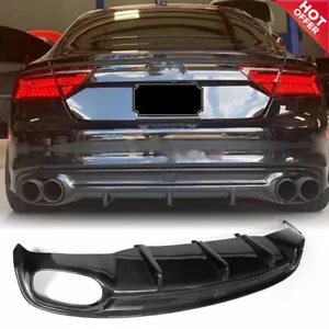 Fit for Audi A7 S-Line S7 2011-2014 Real Carbon Rear Bumper Lip Diffuser Bodykit - Foto 1 di 14