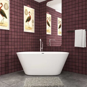 High Quality White Acrylic Bathtub 1500x700mm Modern Freestanding Double Ended - Picture 1 of 5