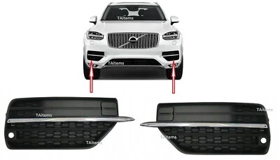 PAR DE REJILLAS DE PARACHOQUES INFERIORES DELANTERAS IZQUIERDA+DERECHA + MOLDURA CROMADA PARA VOLVO XC90 2016- Foto 1 de 4