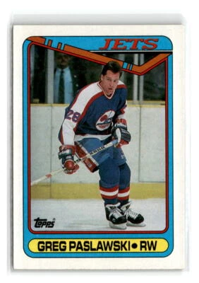 1990-Topps -#154-Greg Paslawski -Winnipeg Jets - Image 1 of 2