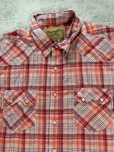 Wrangler Retro Pearl Snap Hemd Herren Gr. Large rot kariert Western Kurzarm - Bild 1 von 10