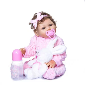 Reborn Kids Full Body Newborn Baby Dolls Cloth Body Realistic Silicone Gift - Picture 1 of 7