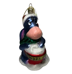 Santas miglior ornamento in vetro europeo Disney Eeyore con secchio fiocco di neve - Foto 1 di 8