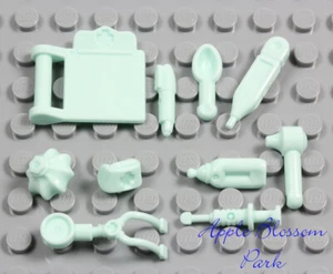 LEGO Aqua HOSPITAL MEDICAL SET Doctor Nurse Medic Minifig Stethoscope Syringe + - Picture 1 of 12