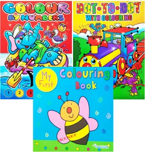 Colouring Books For Children Colour By Numbers Book Boy Girl Preschool Toddlers - Foto 1 di 61
