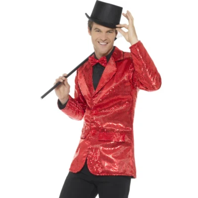 Sequin Jacket Adults Summer Camp Star Fancy Dress Costume sequin Suit Mens ladie - Image 1 of 3