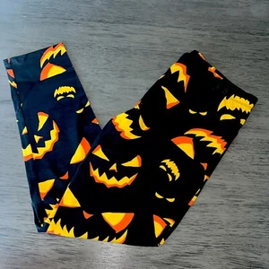 No Boundaries Juniors Halloween Leggins Pumpkins Ankle Length High Rise Slim Fit - Picture 1 of 5