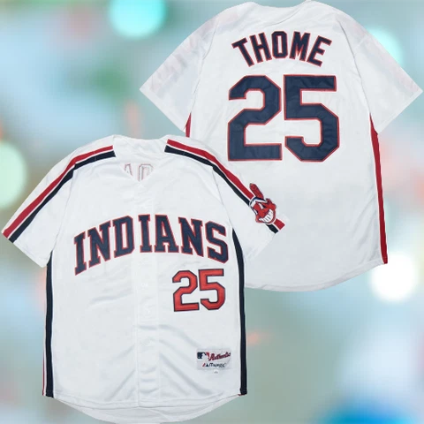 Men's Cleveland Indians - #25 Jim Thome Cool Base Stitched Jersey Cover