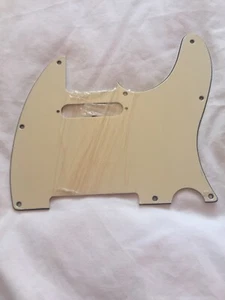 Telecaster Guitar 8-hole 3ply Pickguard/Scratchplate Vintage Aged Cream + Screws - Picture 1 of 3
