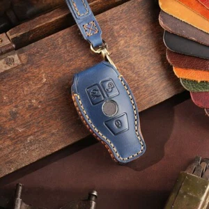 Leather Smart Key Fob Case Cover Protector Fit For Mercedes-Benz B C E G S Class - Picture 1 of 5