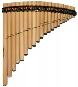 22 Pipes Pan Flute Natural Bamboo Case Included -ITEM IN USA - Picture 1 of 3