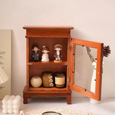 Small Desk Cabinet Bathroom Dresser Farmhouse Showcase NightStand Organizer - Image 1 of 4