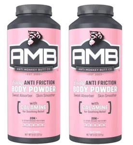 2pk ~ Anti Monkey Butt Lady Anti-Friction Powder Calamine 8oz Talc free Absorber - Picture 1 of 3