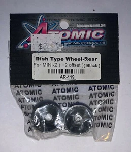 ATOMIC AR-119 DISH TYPE WHEEL-REAR FOR MINI-Z ( +2OFFSET ) , BLACK  - Picture 1 of 1