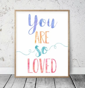 You Are So Loved, arte de pared imprimible para guardería, decoración de guardería niña, arte de pared - Imagen 1 de 5