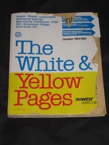 Aspen Phone Book 1991 - 1992 White Yellow Pages Snowmass Carbondale Glenwood - Picture 1 of 12