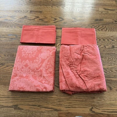 Juego de sábanas ajustables planas dobles Avery Coastal rojo etiqueta azul Polo Ralph Lauren de colección Foto 1 de 4