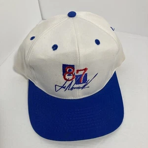 Vintage JOE NEMECHEK #87 Racing Snapback Truckers Hat White and Blue - Picture 1 of 10