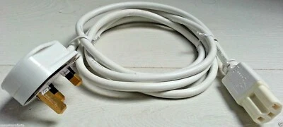 UK PLUG TO IEC C15 HOT SOCKET POWER CABLE XBOX IRON STEAMER KETTLE LEAD, NOTCHED - Image 1 of 4