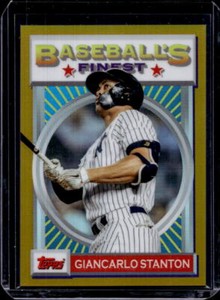 2020 Topps Finest Flashbacks Giancarlo Stanton Gold Refractor #43/50 Yankees